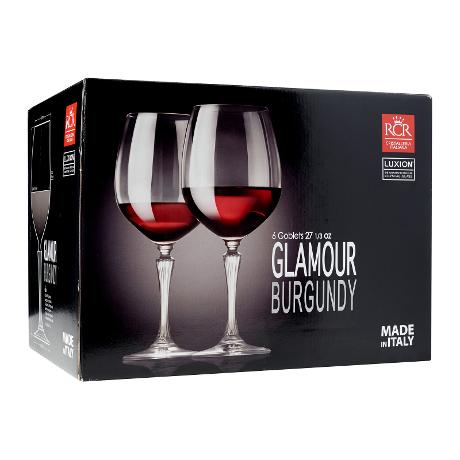 RCR Glamour Set of 6 Bugundy Glasses