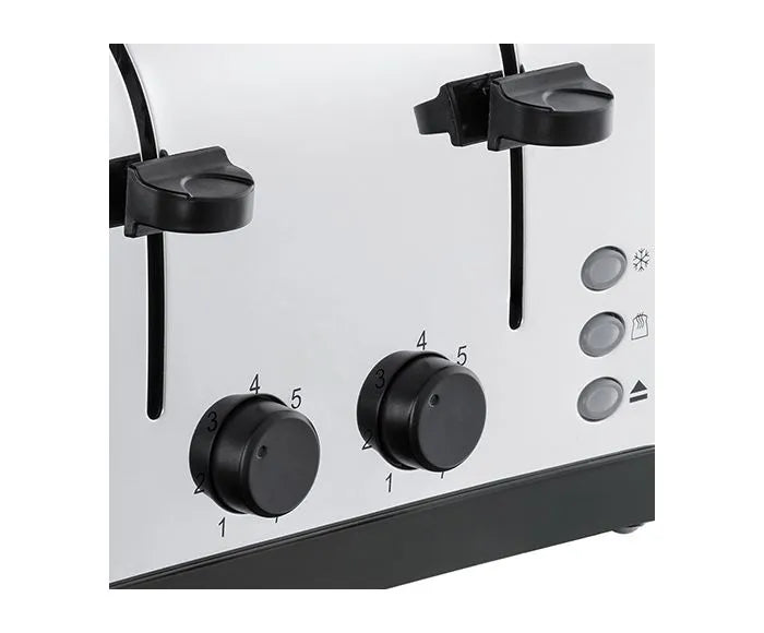 Stainless Steel 4 Slice Toaster - Black
