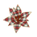 30cm Red Tartan Poinsettia with Clip