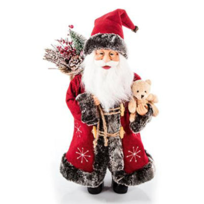40cm Standing Santa Teddy with Sack