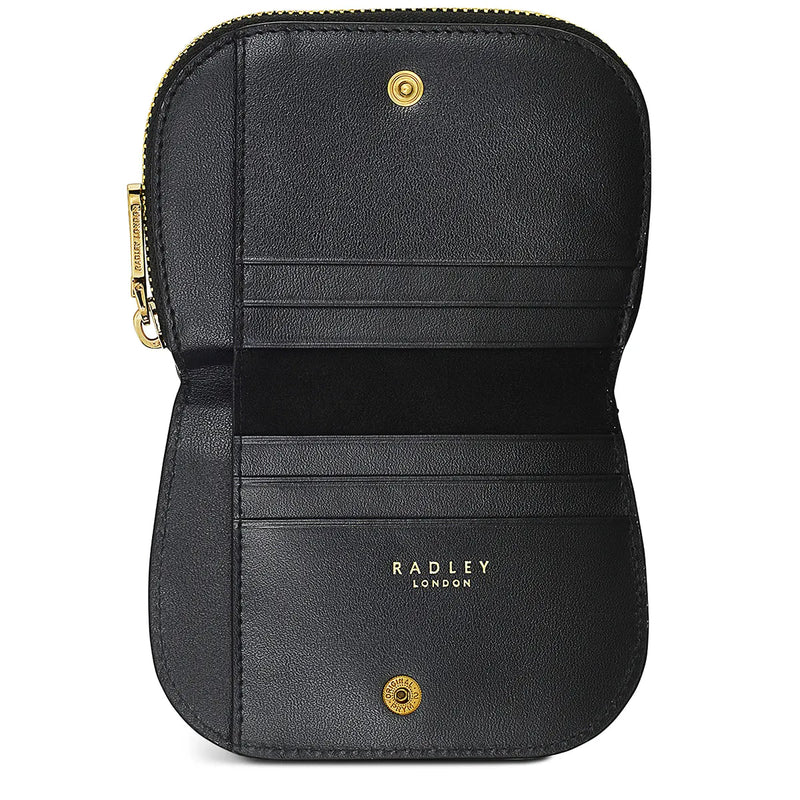 Liverpool Street Faux Croc Bifold Purse - Black