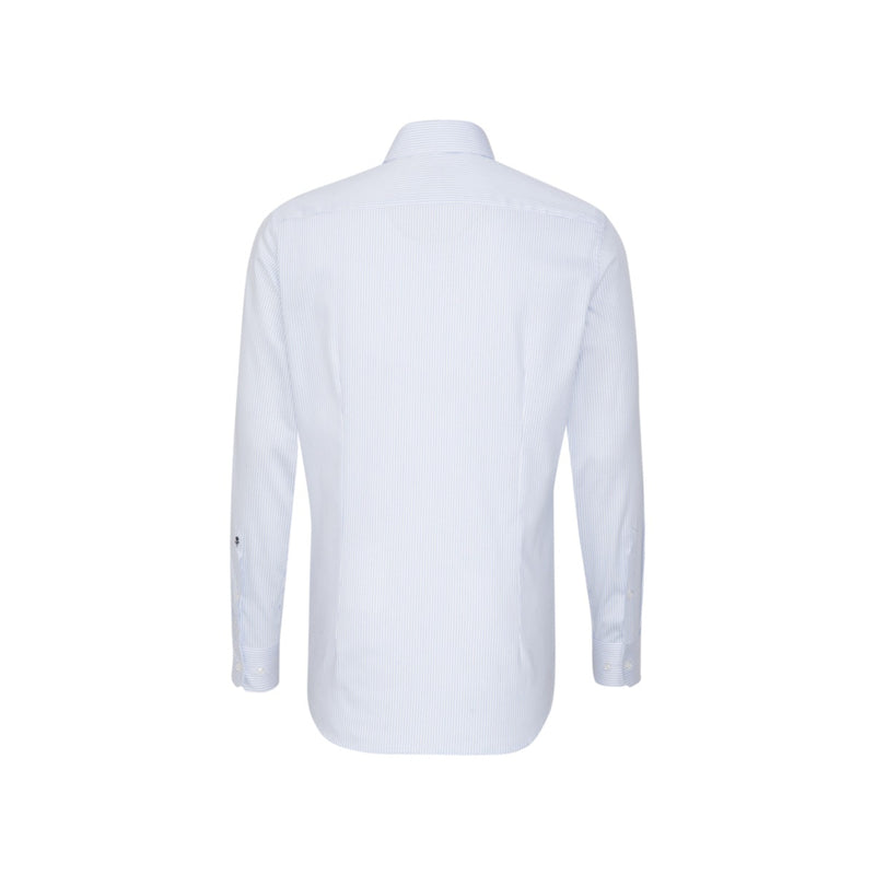 Shaped Striped Long Sleeve Shirt - Blue