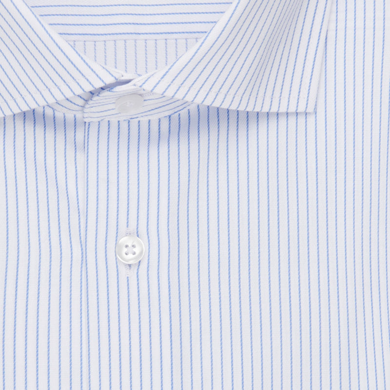Shaped Striped Long Sleeve Shirt - Blue