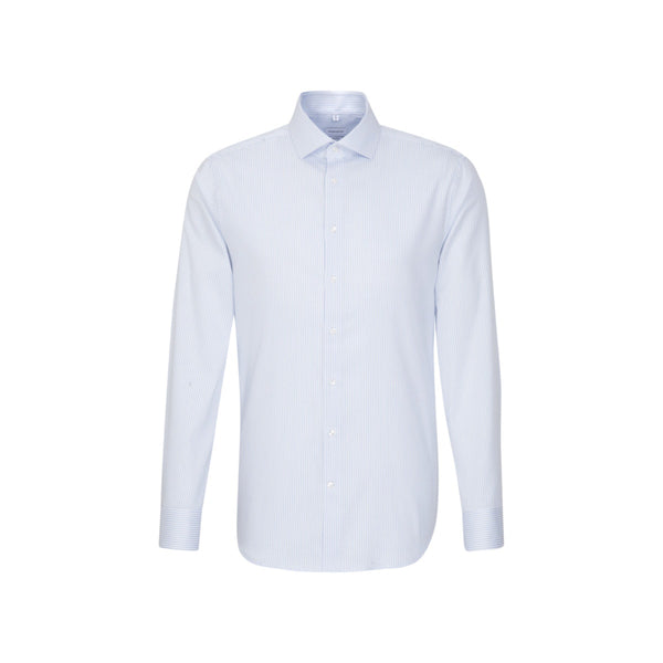 Shaped Striped Long Sleeve Shirt - Blue