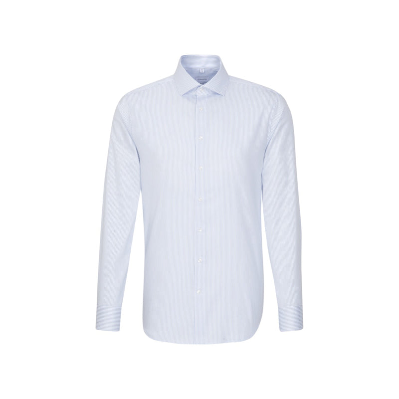 Shaped Striped Long Sleeve Shirt - Blue