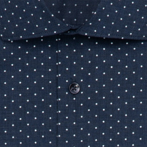 Shaped Fit Light Kent Shirt - Dark Blue