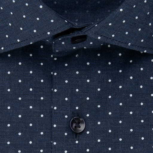 Slim Fit Light Kent Shirt - Dark Blue