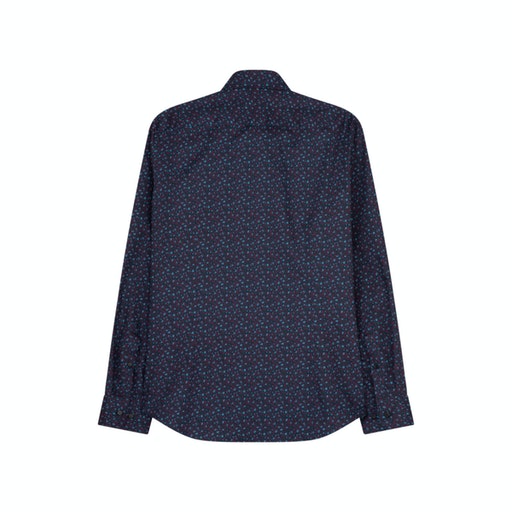 Slim Fit New Kent Print Shirt - Dark Blue