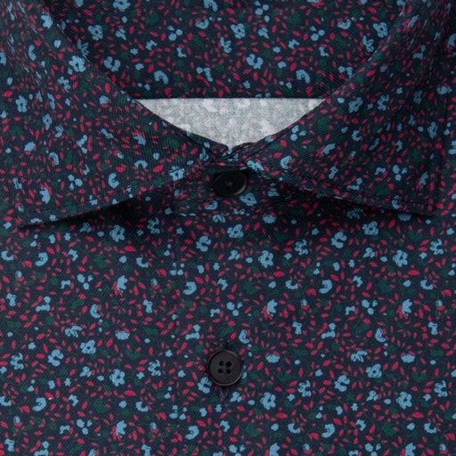 Slim Fit New Kent Print Shirt - Dark Blue