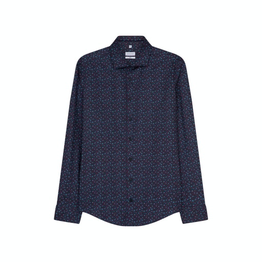 Slim Fit New Kent Print Shirt - Dark Blue