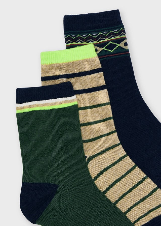 3 Piece Socks Set - Kale