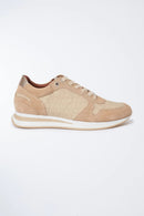 Crocodile & Suede Sneaker - Oatmeal