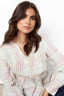 Belma V Neck Blouse - Green Haze