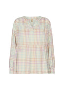 Belma V Neck Blouse - Green Haze