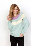 Benita Round Neck Jumper - Green Haze