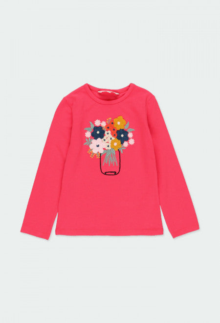 Floral Knit T-shirt - Magenta