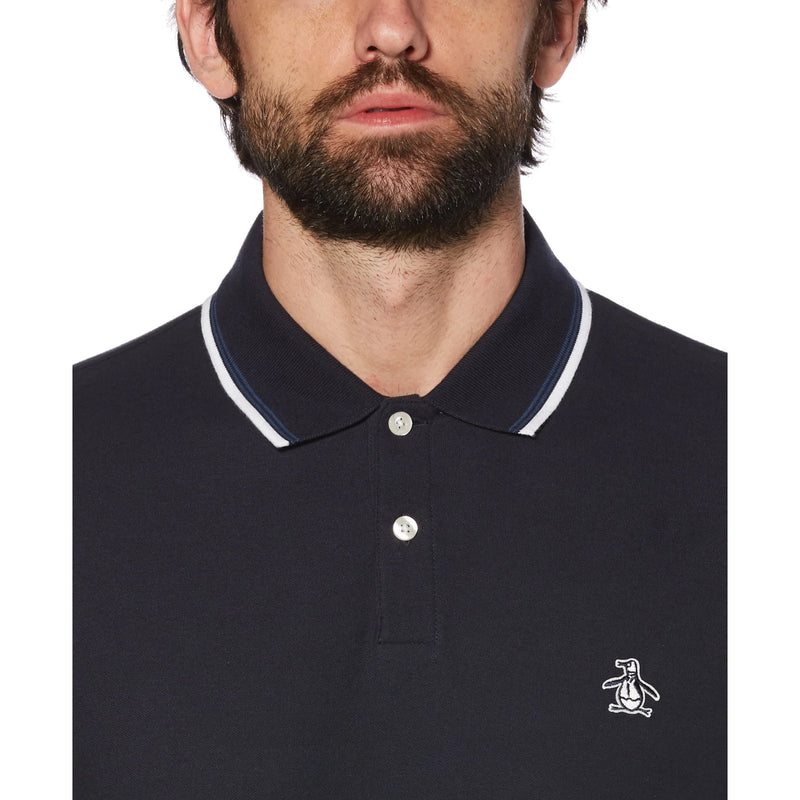 Sticker Pete Tipped Polo - Dark Sapphire