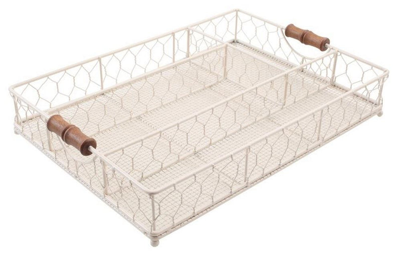 T&G Provence Wireware Large Cutlery Tray Cream
