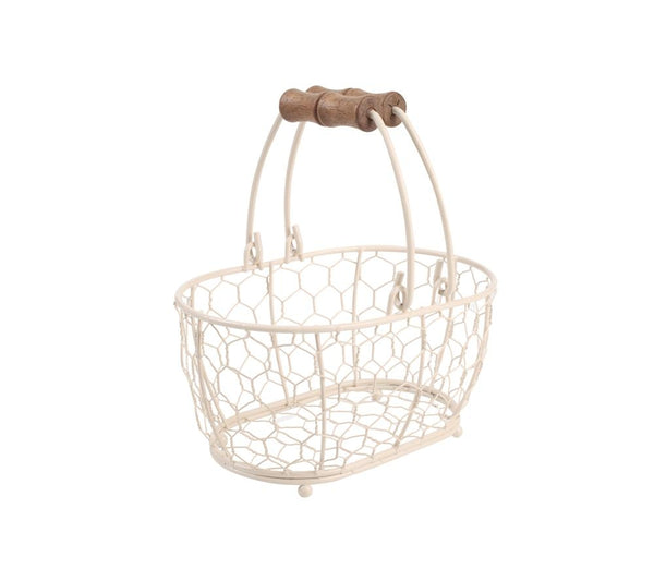 T&G Provence Wireware Small Oval Basket Cream