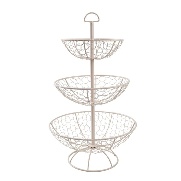 T&G Provence Wireware Three Tier Basket Cream