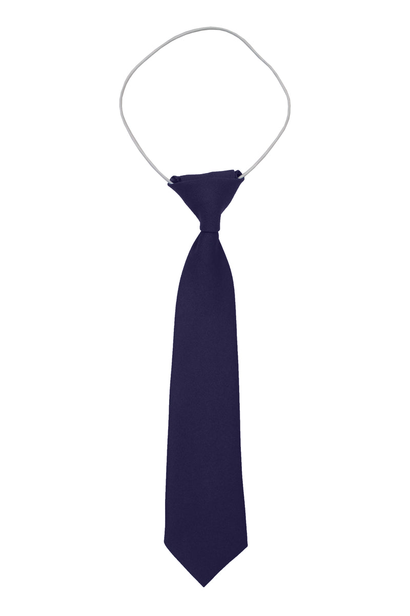 Plain Elastic Tie - Navy