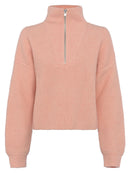 Lana Half Zip Jumper - Dusty Pink