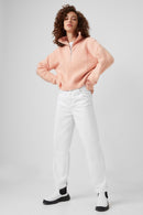 Lana Half Zip Jumper - Dusty Pink