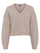 Lana V-Neck Jumper - Oatmel