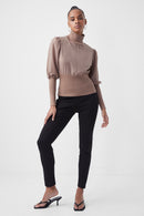 Krista High Neck Jumper - Camel