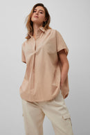 Poplin Sleeveless Shirt - Camel