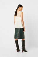 Crepe Light Lace Trim Top - Winter White