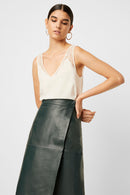 Crepe Light Lace Trim Top - Winter White