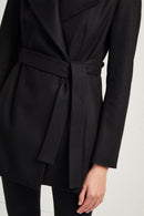 Felt Crossover Coat - Black