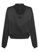 Erla Mix Chevron Top - Black