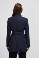 Felt Crossover Coat - Utility Blue