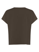Crepe Light V Neck Top - Deep Moss