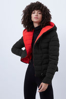 Iola Puffa Coat - Black/red