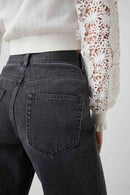 Piper Organic Wide Crop Jean - Washed Black