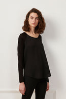 Polly Plains Long Sleeve Tee - Black