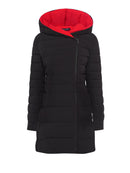 Iolani Longline Puffer - Black/red