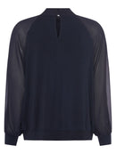 Noemi High Neck Sweatshirt - Utility Blue