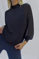 Noemi High Neck Sweatshirt - Utility Blue