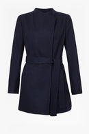 Felt Crossover Coat - Utility Blue