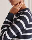 Essential Cotton Crew - Eclipse Navy Stripe