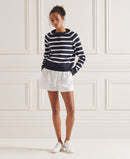 Essential Cotton Crew - Eclipse Navy Stripe