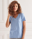 Pocket V-Neck Tee - Bel Air Blue