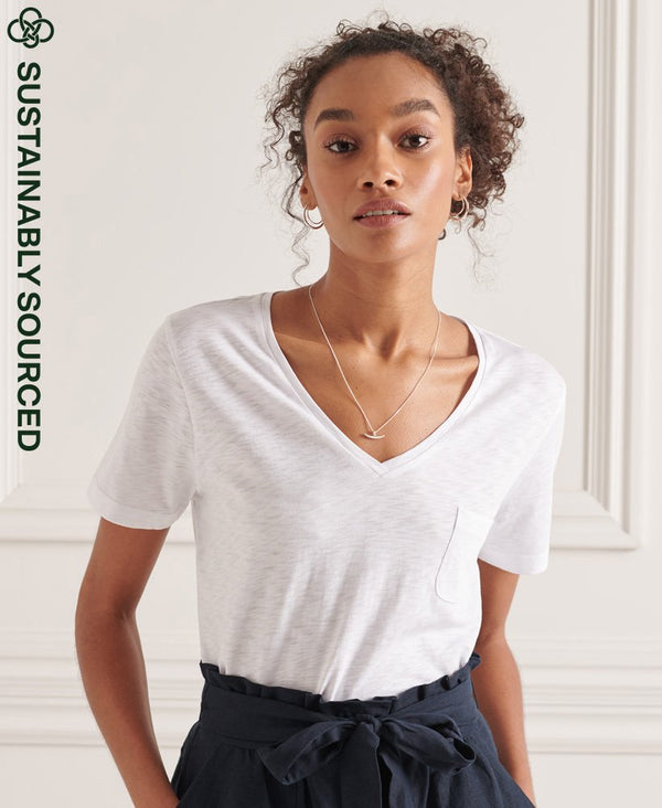 Pocket V-Neck Tee - Optic