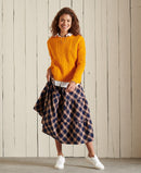 Dropped Shoulder Cable Crew Jumper - Track Gold