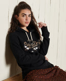 Vintage Logo Boho Sparkle Hoodie - Black