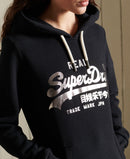 Vintage Logo Boho Sparkle Hoodie - Black
